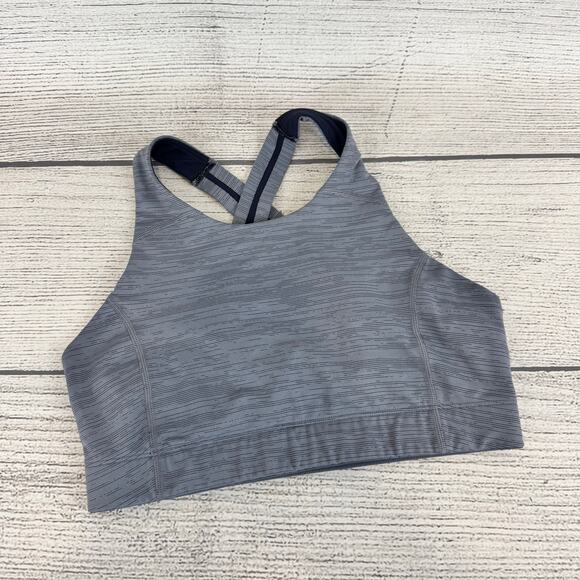 Outdoor Voices Womens Blue Heather Cutout Criss-Cross Back Sports Bra Size Small - Picture 1 of 7